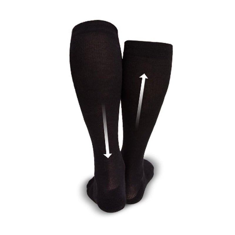 CABEAU Bamboo Compression Socks - Travel/Home, Help Swelling/Blood Flow, Black, Large - Image 3